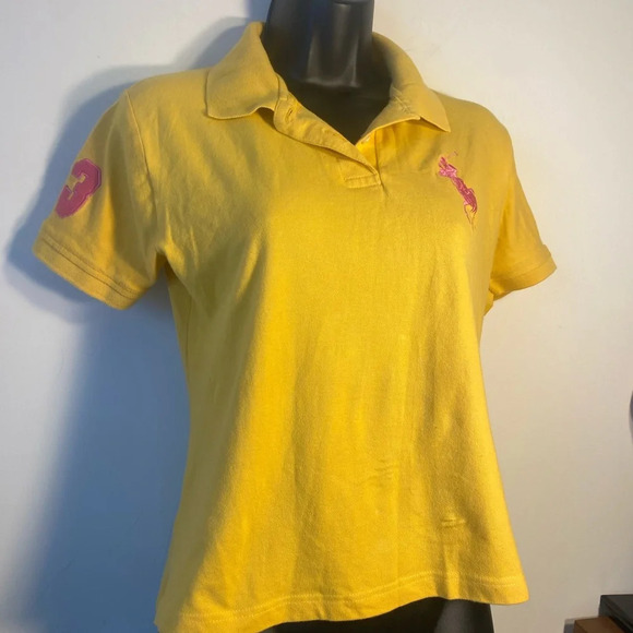 RESERVED Ralph Lauren Polo|| Yellow and Pink the skinny polo, Size large - Picture 3 of 8